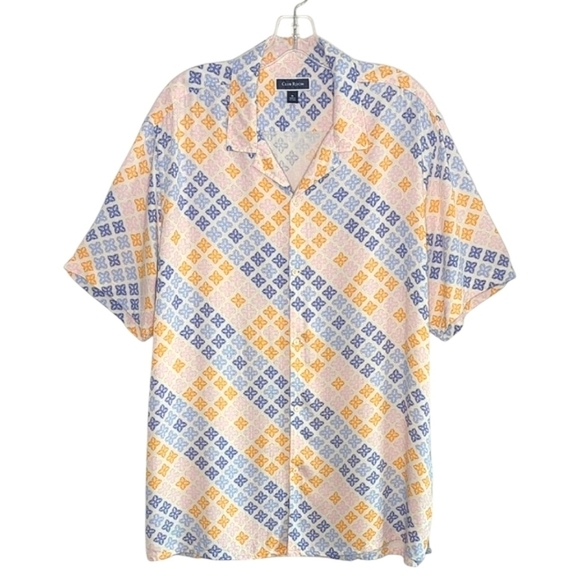 Club Room Colorful Geometric Men's Lightweight Classic Button Down Shirt XL - Picture 1 of 12